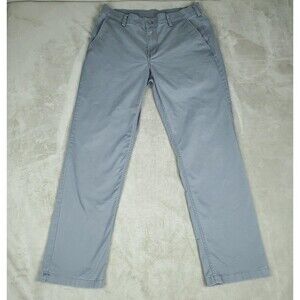 40 GRIT Duluth Trading Pants Mens 34x32 Gray Standard Fit Stretch Chino